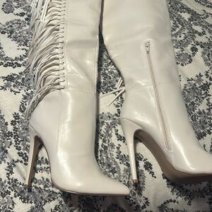 White Fringe boots